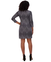 Jessica Howard Plus 3/4-Sleeve Glitter-Knit Sheath Dress