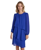 Jessica Howard Petite Tiered Chiffon Shift Dress