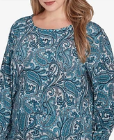 Ruby Rd. Plus Size Paisley Hatchi Twist Front Top