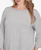 Ruby Rd. Plus Size Embellished Dew Drops Glitter Knit Top