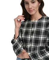 Dkny Jeans Women's Frayed Cropped Long-Sleeve Jacket