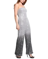 Guess Women's Gini Strapless Ombre Sequin Jumpsuit