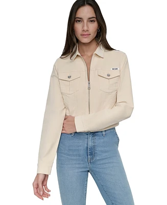 Dkny Jeans Women's Corduroy Zip-Up Jacket - J2D