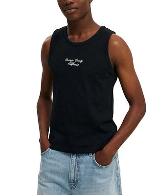 Cotton On Men's Graphic Rib Tank