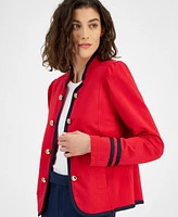 Tommy Hilfiger Women's Open-Front Long-Sleeve Band Jacket