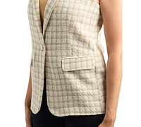 Bcx Juniors' Boucle Button-Front Notched-Collar Vest