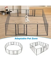 Slickblue 16-Panel Outdoor Dog Playpen for Yard and Camping, 31.6" Height Dog Fence with 2 Doors