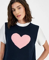 Tommy Hilfiger Women's Texture Heart Sweater Vest