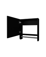 Fm Furniture Poston Medicine Cabinet With a Door And Included Mirror, Black