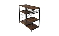 Slickblue 3-Tier Industrial Kitchen Baker's Rack with Utility Storage, Microwave Stand, and Workstation Shelf