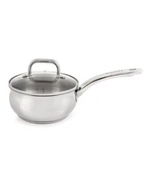 BergHOFF Belly Shape 18/10 Stainless Steel 6.25" Sauce Pan with Glass Lid, 1.5qt.