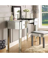 Inspired Home Isla Mirrored Makeup Vanity Table 2 Drawers and Lift