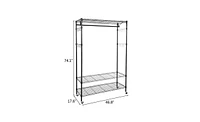 Slickblue 3-Tiers Large Size Heavy Duty Wire Shelving Garment Rolling Rack Clothing Rack