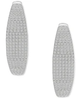 Diamond Pave Tapered Hoop Earrings (1 ct. t.w.) in Sterling Silver, Created for Macy's