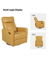 Hulala Home Lyle Contemporary Faux Leather Swivel Recliner