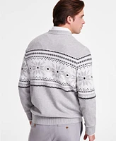 Club Room Men's Fair Isle V-Neck Button Cardigan, Exclusively at Macy's