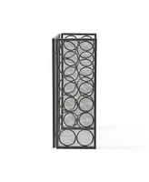 Modern 3-Panel Iron Fireplace Screen With Circular Pattern And Foldable Design