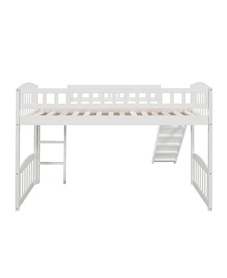 Slickblue Twin Size Loft Bed with Slide and Ladder for Fun and Space-Saving Kids' Room