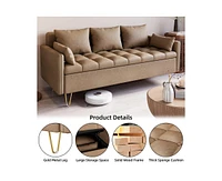 gaomon Sofa Couches, Sofas with Storage Under Seat Modern Faux Leather Couch for Living Room Office Button Tufted Design