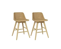 Hulala Home Mid-century Modern Uwe Wood Swivel Stool