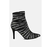 London Rag Toget Satin Rhinestone Ankle Party Boots