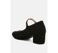 Rag & Co Antara Tweed Mary Jane Sandals