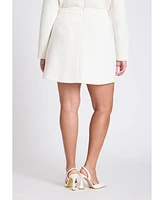 Eloquii Plus Gold Button Mini Skirt