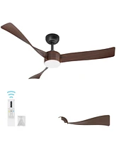 gaomon Ceiling Fan with Lights Remote Control 3CCT Dimmable 7 Speeds Reversible Noiseless Dc Motor Ceiling Fan for Low Ceiling Kitchen, Living Room