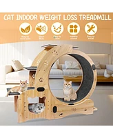 Slickblue 4-in-1 Cat Wheel – Upgraded Cat Exercise Wheel for Indoor Cats, Large Treadmill with Silent Running Wheel