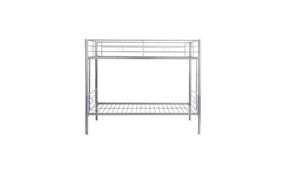 Slickblue Silver Metal Bunk Bed for Kids and Adults - Durable Space-Saving Design