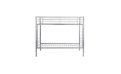 Slickblue Silver Metal Bunk Bed for Kids and Adults - Durable Space-Saving Design