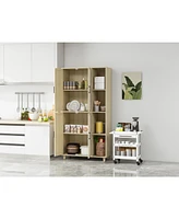 Slickblue 4 Door Cabinet with Shelves Adjustable Inner Shelves, Storage