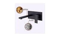 Slickblue Wall-Mount Faucet for Bathroom Sink or Bathtub, Single Handle with 2 Holes and Brass Rough-In Valve Included