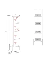 Fm Furniture Sealy Hight Auxiliary Furniture in Melamine And 4 Shelves, Matt Grey