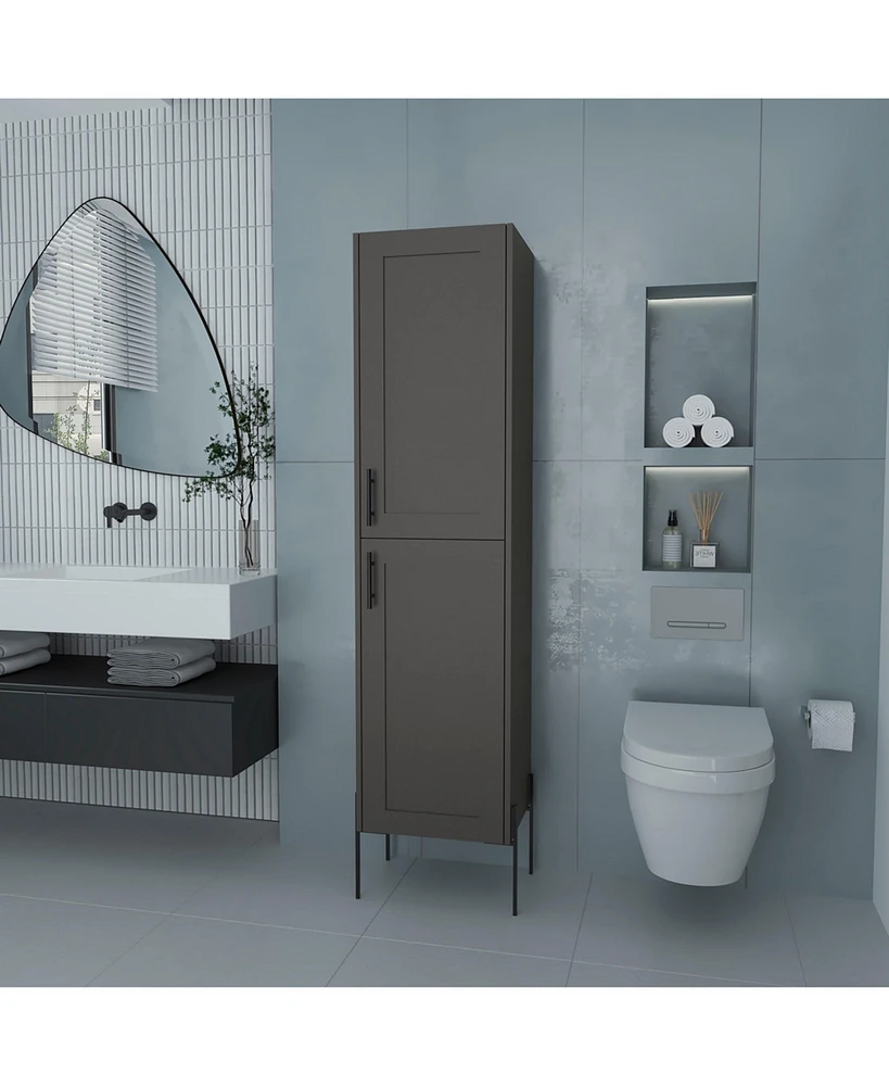 Fm Furniture Sealy Hight Auxiliary Furniture in Melamine And 4 Shelves, Matt Grey