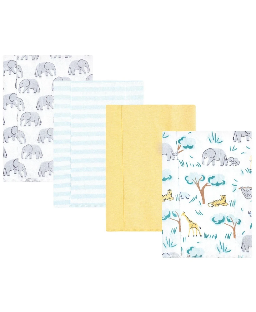 Hudson Baby Cotton Flannel Burp Cloths -Pack, Safari Friends