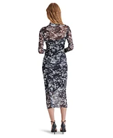 Steve Madden Women's Maureen Printed Ruched Midi Dress