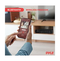 Pyle Wireless Bluetooth Home/Pa Mixing Amplifier With Usb Playback, Micro Sd Card Reader, Optical/Coaxial Inputs, 500 Watt