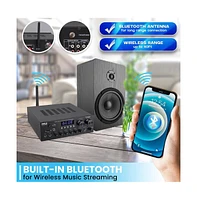 Pyle Stereo Amplifier Audio Receiver Sound System With Bluetooth Wireless Streaming, MP3/Usb/Sd/Aux/Fm Radio, 300 Watt