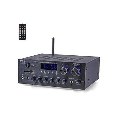 Pyle Stereo Amplifier Audio Receiver Sound System With Bluetooth Wireless Streaming, MP3/Usb/Sd/Aux/Fm Radio, 300 Watt