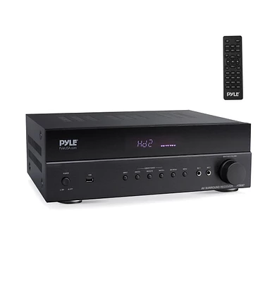 Pyle Hi-Fi Wireless Bluetooth Home Theater Receiver With 5.2 Channel Surround Sound, 4K Ultra Hd Support, MP3/Usb/Dac/Fm Radio, 1000 Watt