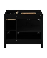 [Cabinet Only] 36" Black Bathroom Vanity (Sink not included)