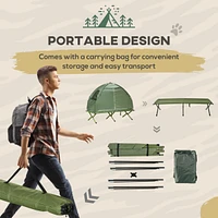 Streamdale Furniture Camping Tent Cot, Single Person Folding Cot Combo, Off-Ground Tent, Covered Outdoor Bed with Carry Bag for Hiking, Camping