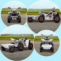 Simplie Fun Kids Atv Quad Car with Back Trailer, 6V Electric Ride On Car with Forward Backward Function, Wear-Resistant Wheels for Toddlers Ages 18-36