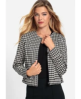 Olsen Women's Houndstooth Cropped Jacket