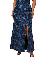 Adrianna Papell Plus Floral Jacquard Off-The-Shoulder Gown