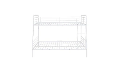 Slickblue Full Xl Over Queen Metal Bunk Bed - Space-Saving Design for Kids and Adults