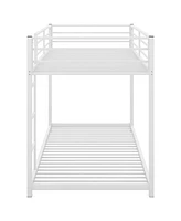 Slickblue Twin Over Twin Metal Bunk Bed, Low Bunk Bed with Ladder for Space-Saving Solutions