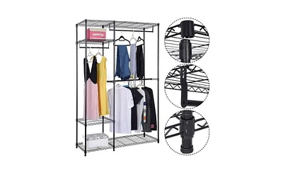 Slickblue 4 Tiers Clothing Storage Rack Black