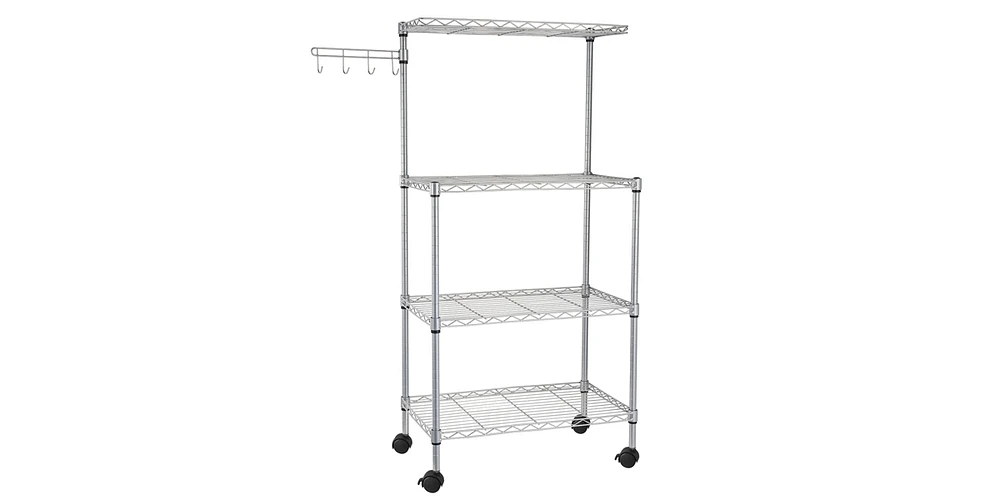 Slickblue 4-Tier Kitchen Baker's Rack - Microwave Oven Stand & Storage Cart